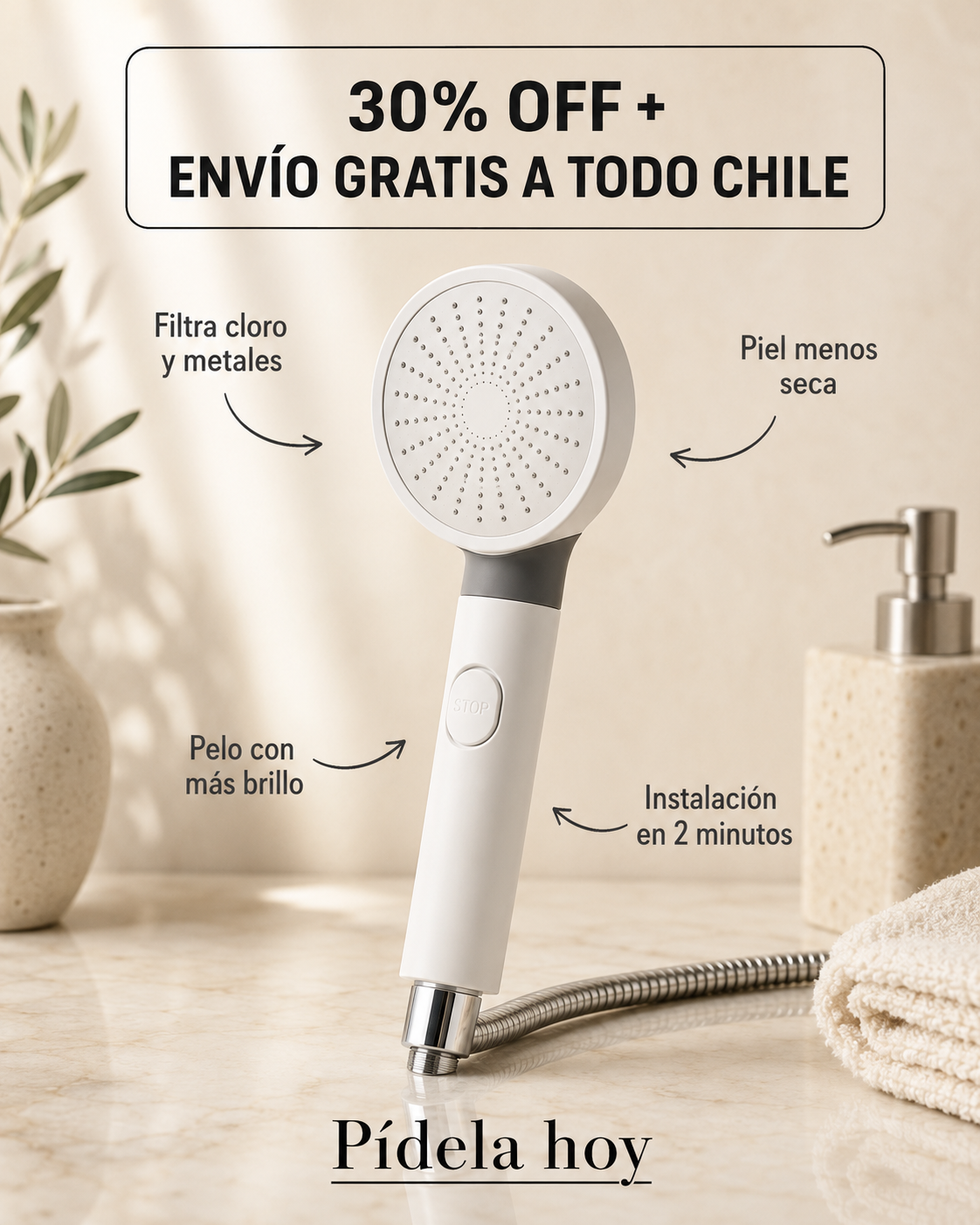 Ducha Filtrada Equiora 30% de descuento y envío gratis a todo Chile